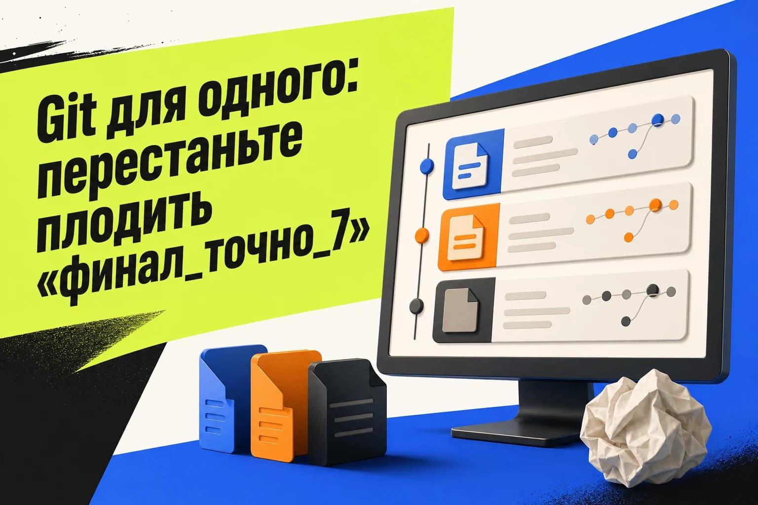 Ноутбук с историей версий Git для сайта, статьи и презентации