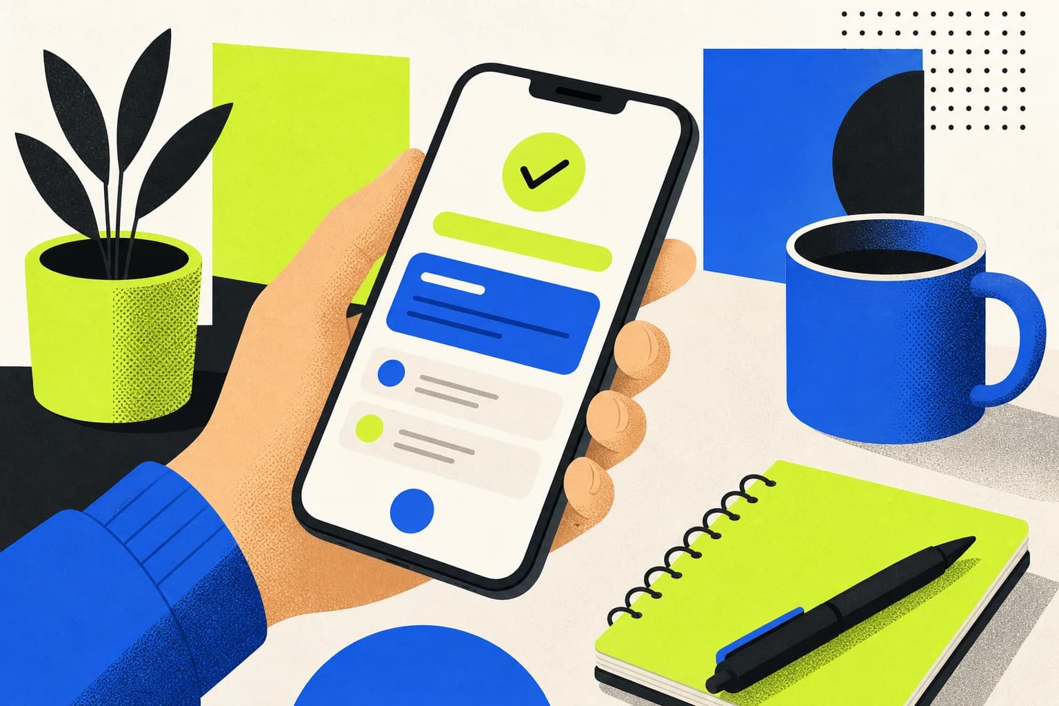 Смартфон с открытым приложением для регистрации самозанятости
